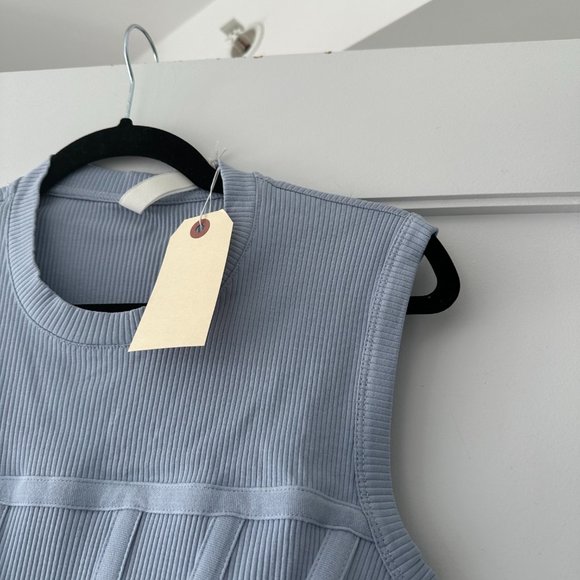 NWT Dion Lee Corset Tank Top Ribbed Knit Jersey Cotton Light Blue Unisex Medium - Picture 7 of 9